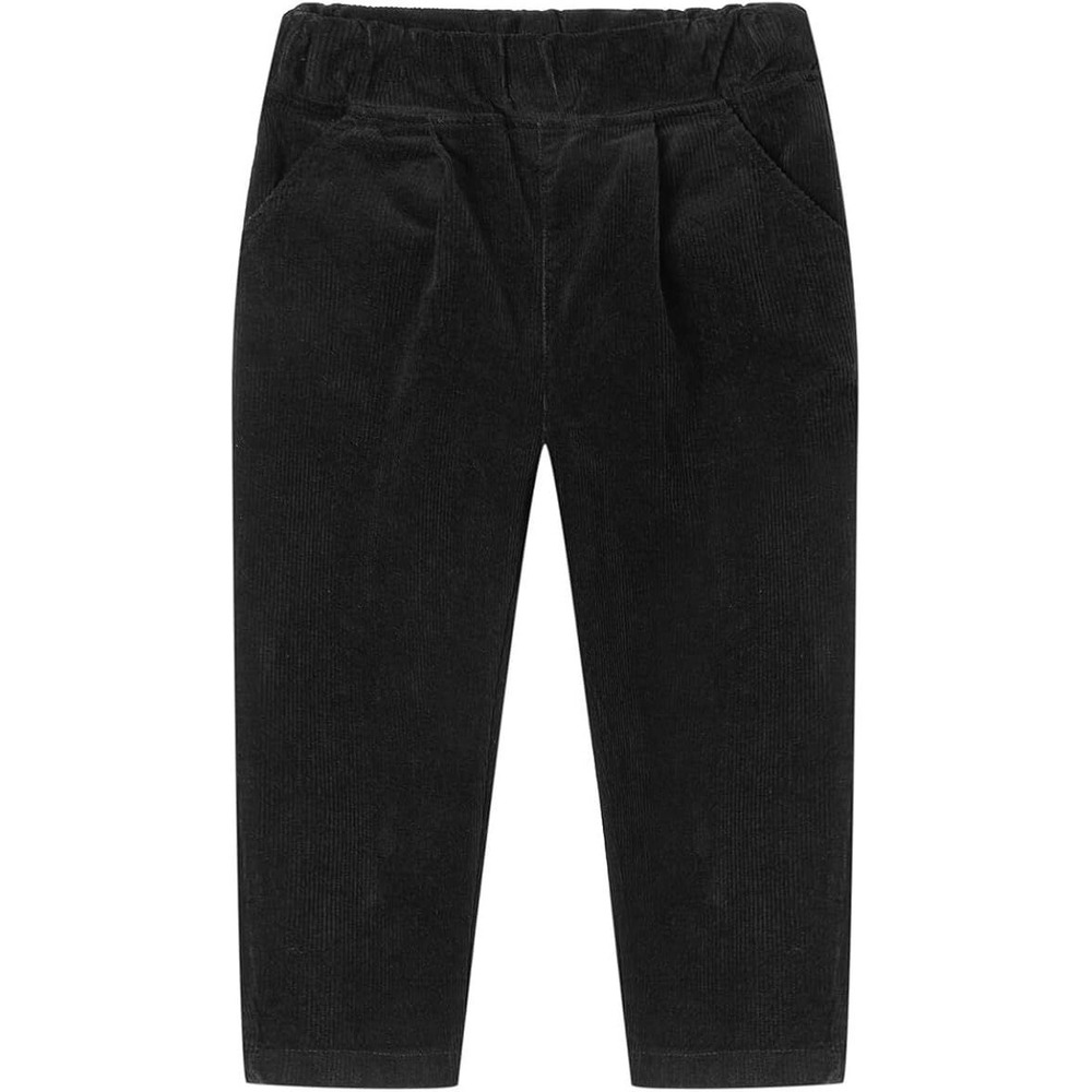 Mud Kingdom Boys Girls Unisex Corduroy Pull-On Elastic Waist Pants - Black - 8‎